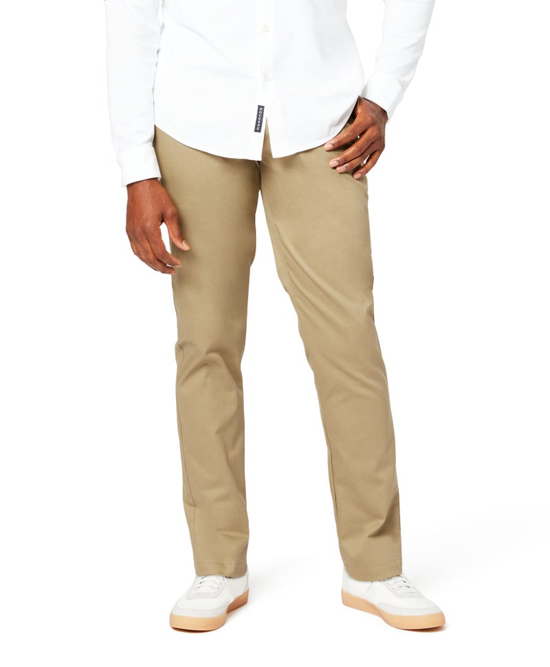 DOCKERS بنطلونات دوكرز للرجال بتصميم رياضي من قطن لاكس المرن، كاكي بريطاني جديد، 32W x 32L - Image 1